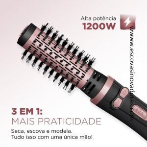 Escova Rotativa, Mondial, PretoGolden Rose, 1200W, Bivolt - ERB-01 (2)